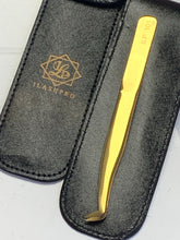 Load image into Gallery viewer, Gold 75° Booted Tweezers - Diamond coated ILP101
