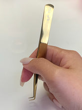Load image into Gallery viewer, Gold Golden 90° Thin boots Tweezers- Diamond coated ILP102