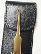 Load image into Gallery viewer, Gold Tweezers Long Pro 45° ILP107
