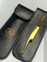 Load image into Gallery viewer, Gold Golden 90° Thin boots Tweezers-  Diamond coated ILP102
